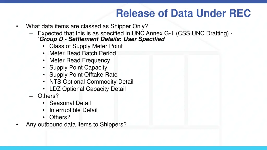 release of data under rec 1