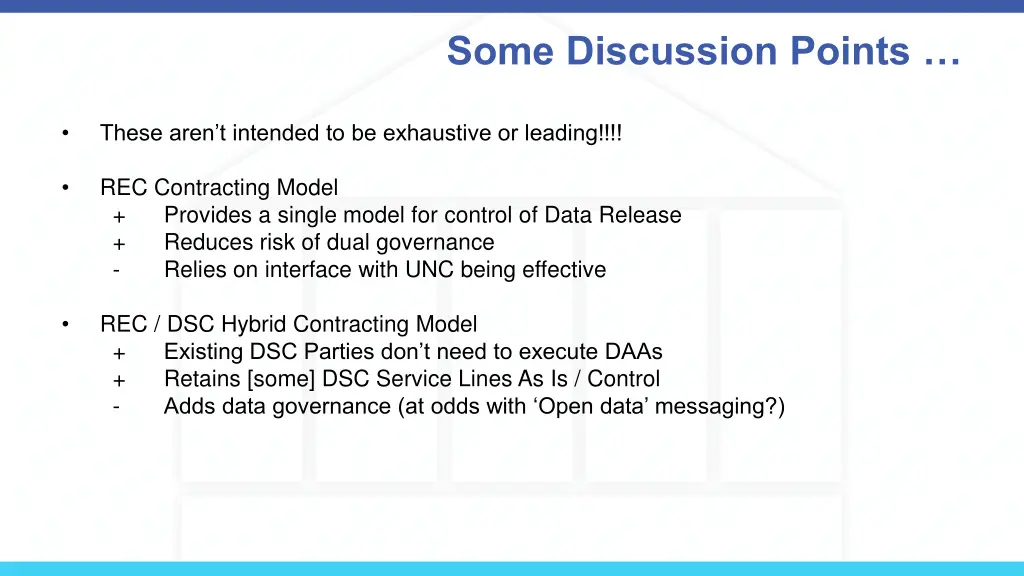 some discussion points