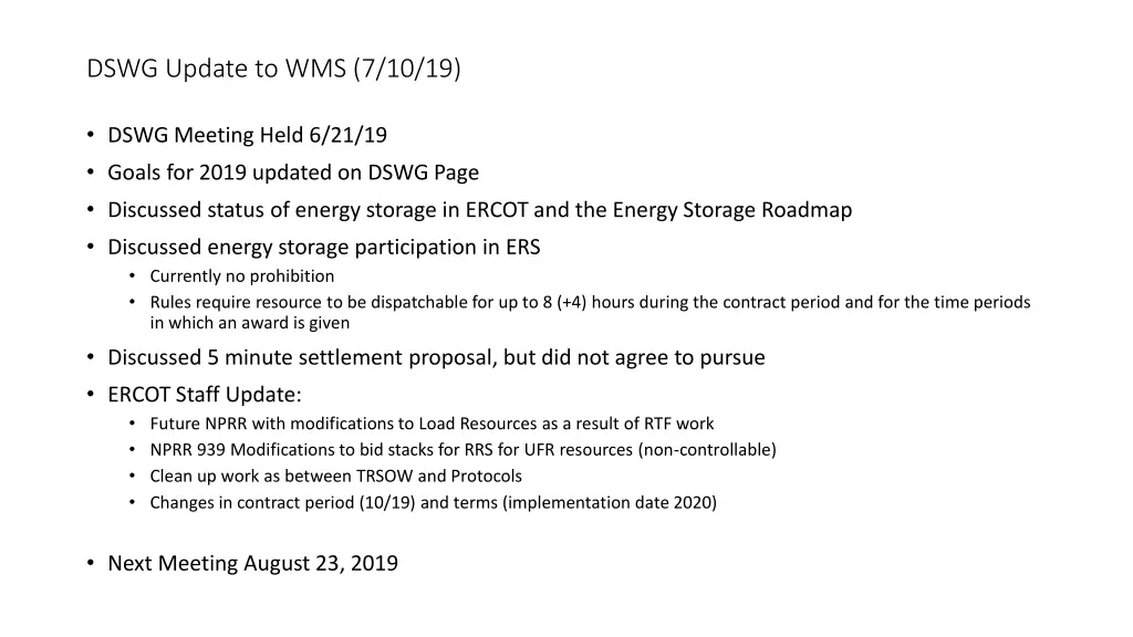 dswg update to wms 7 10 19