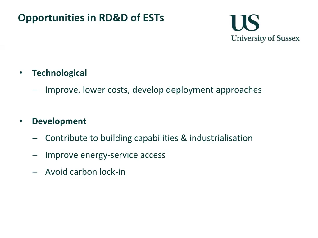 opportunities in rd d of ests