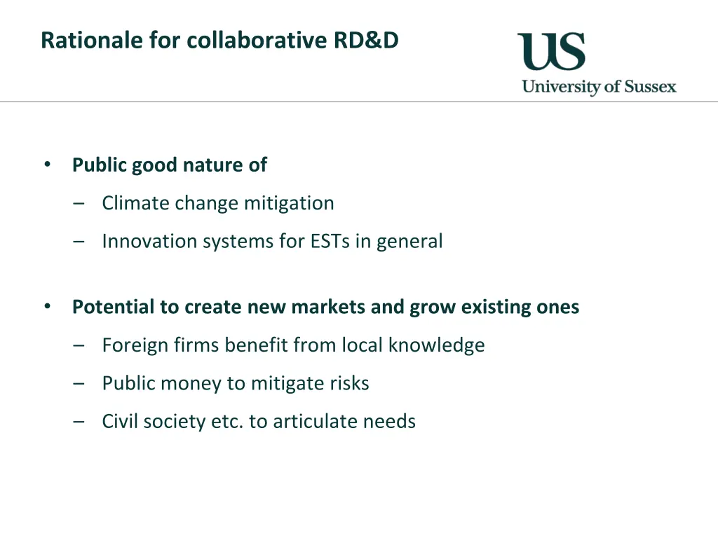 rationale for collaborative rd d