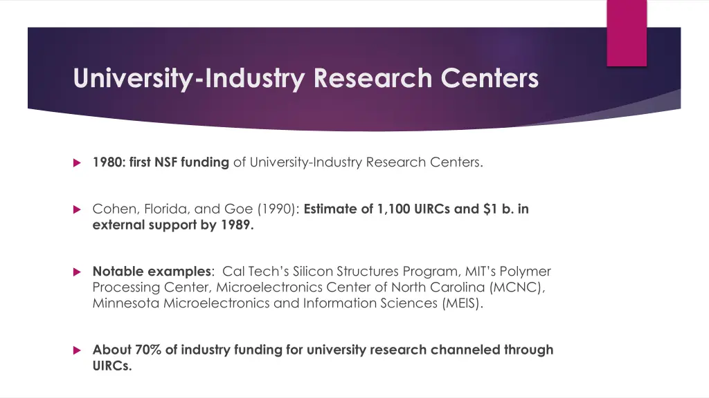 university industry research centers