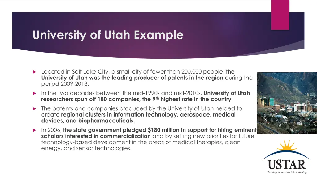 university of utah example