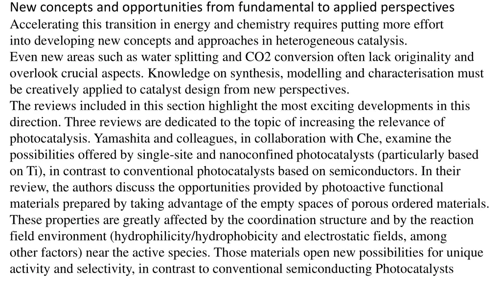 new concepts and opportunities from fundamental