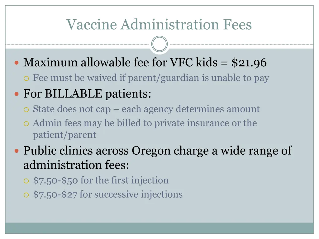 vaccine administration fees