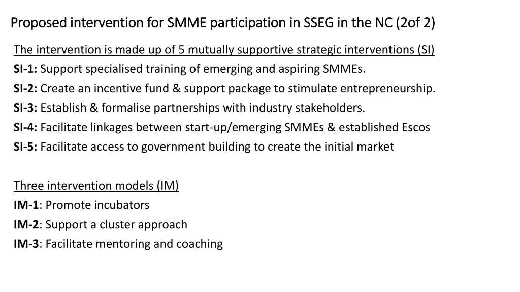 proposed intervention for smme participation 1