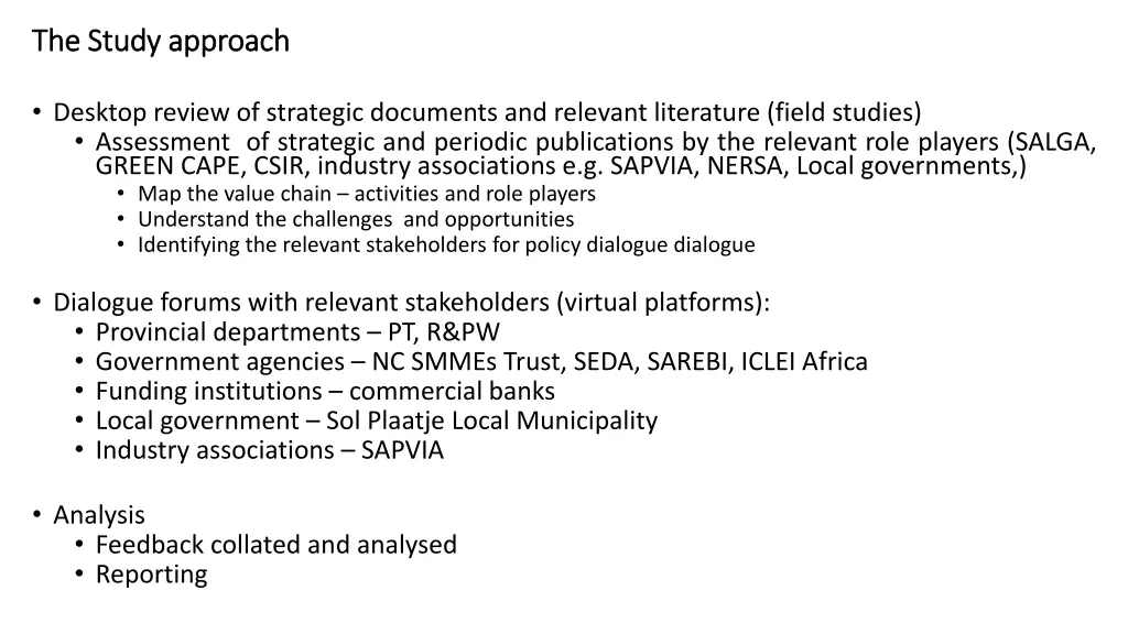 the study approach the study approach