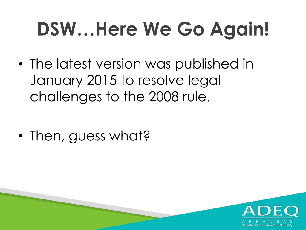 dsw here we go again
