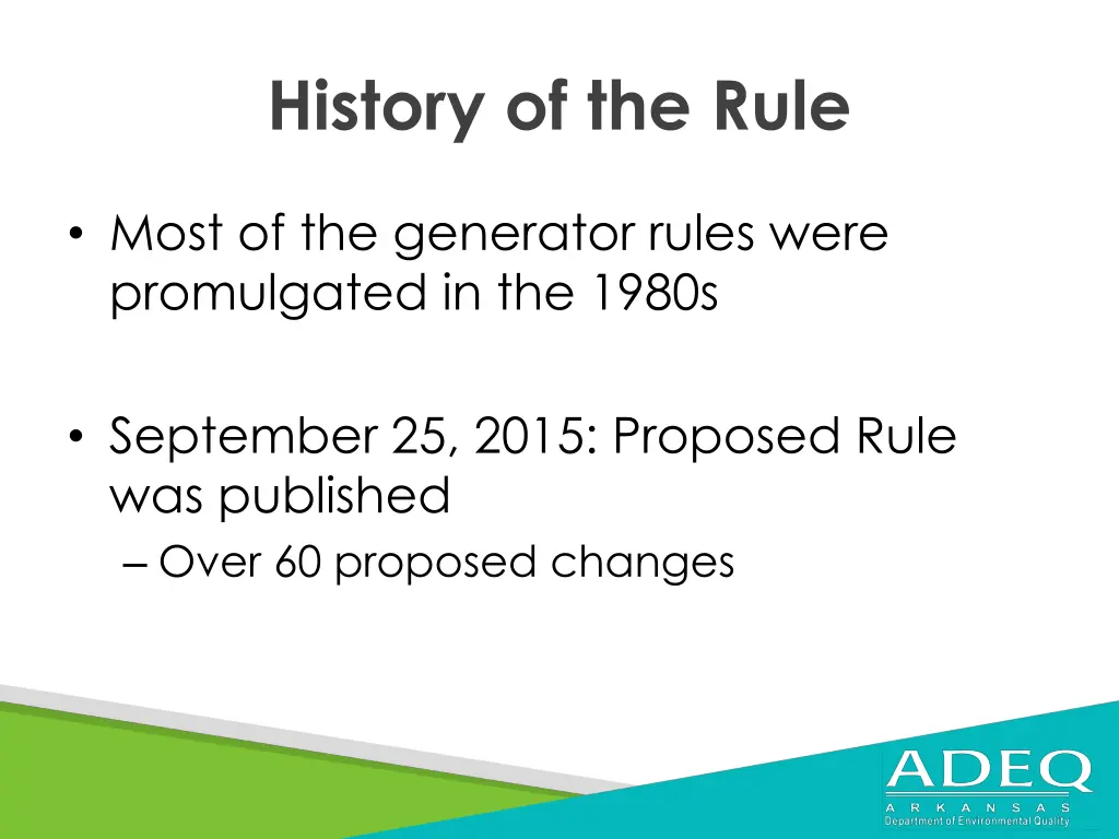 history of the rule