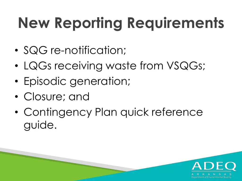 new reporting requirements