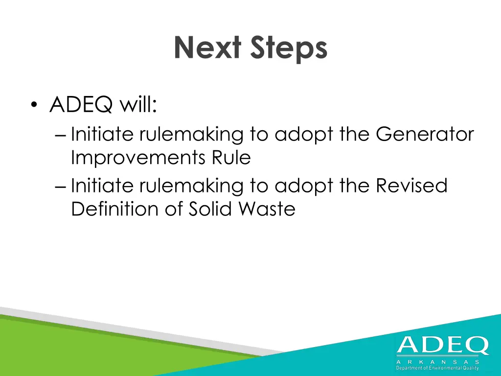 next steps