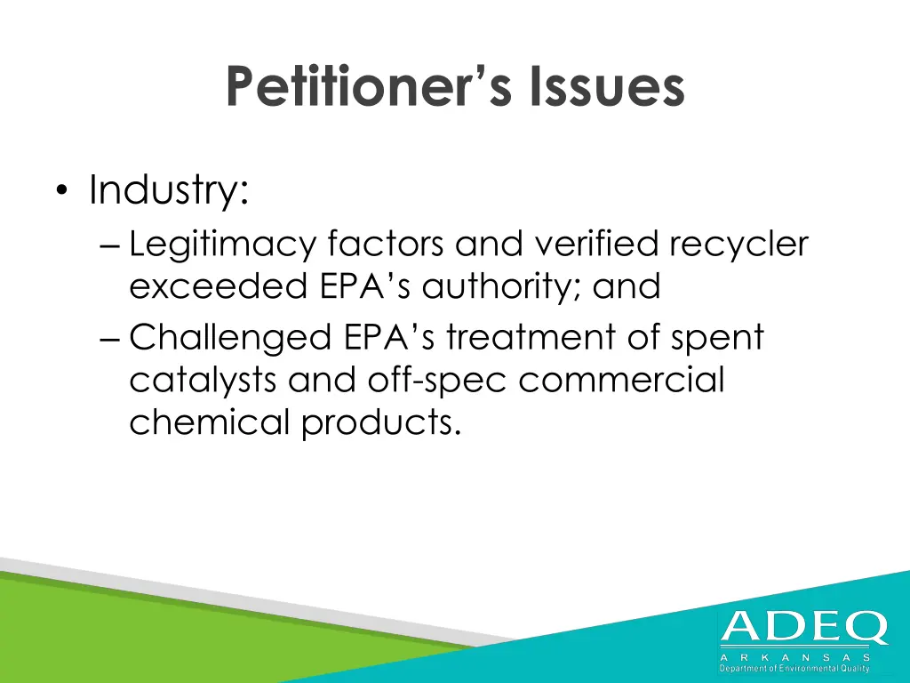 petitioner s issues