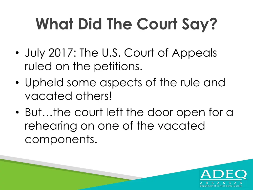 what did the court say