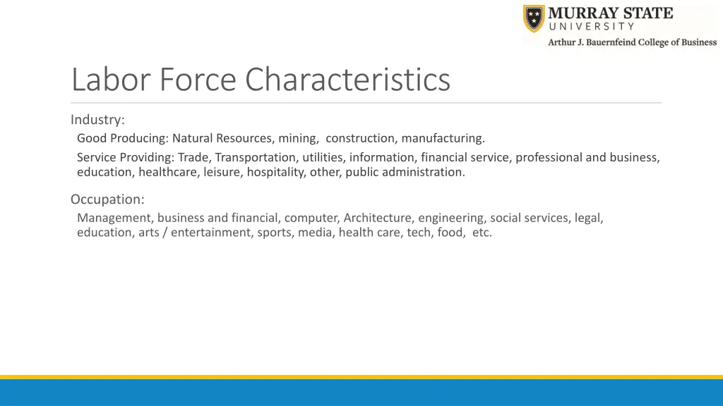 labor force characteristics 1