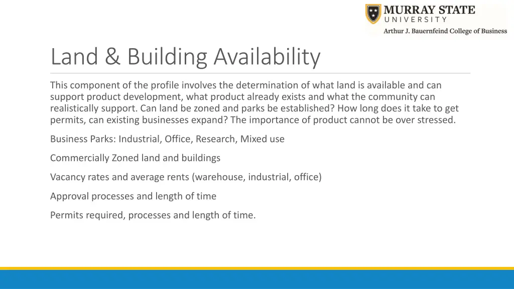 land building availability