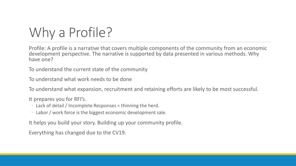 why a profile