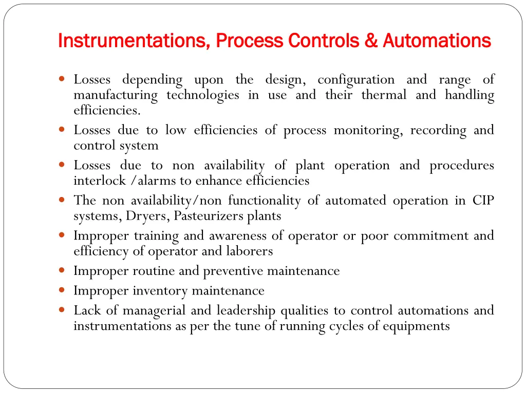 instrumentations process controls automations