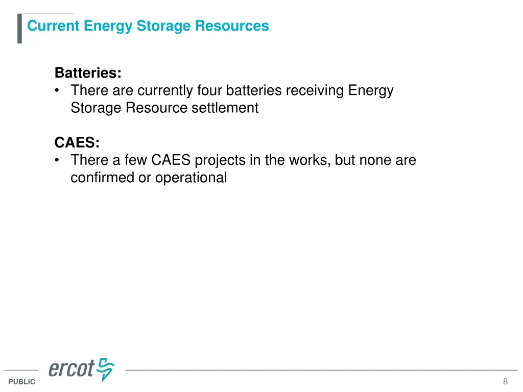 current energy storage resources