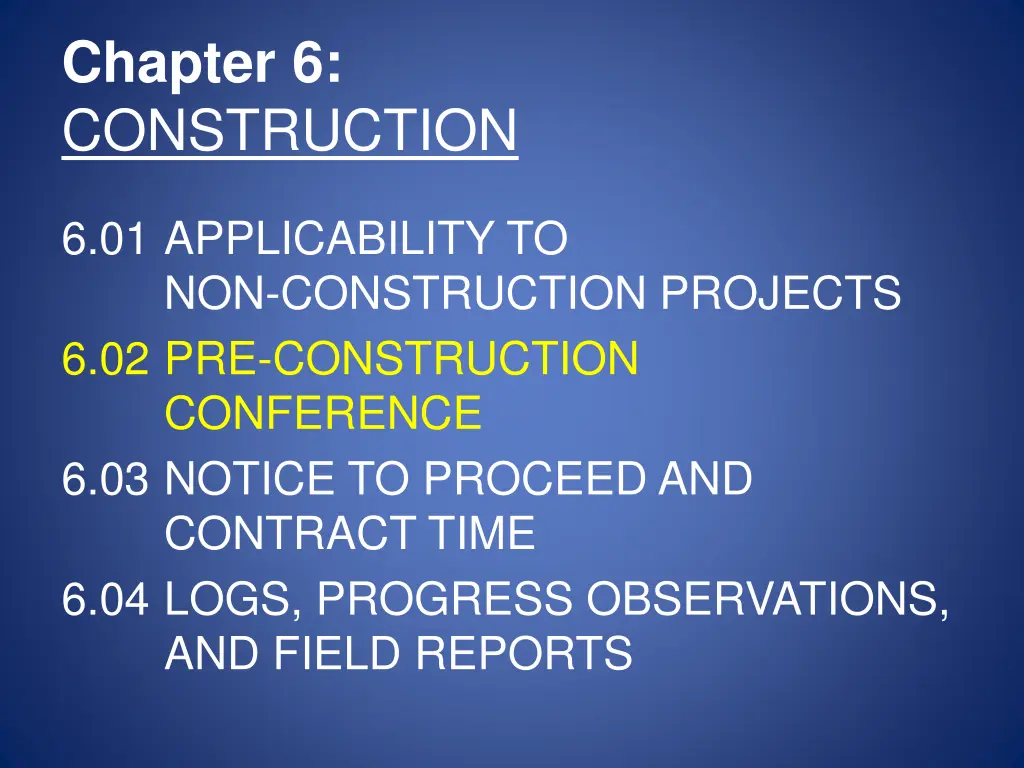 chapter 6 construction