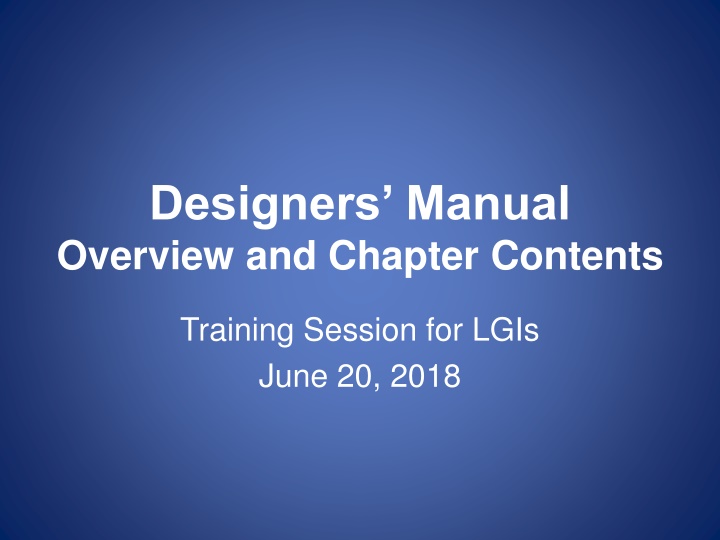 designers manual overview and chapter contents