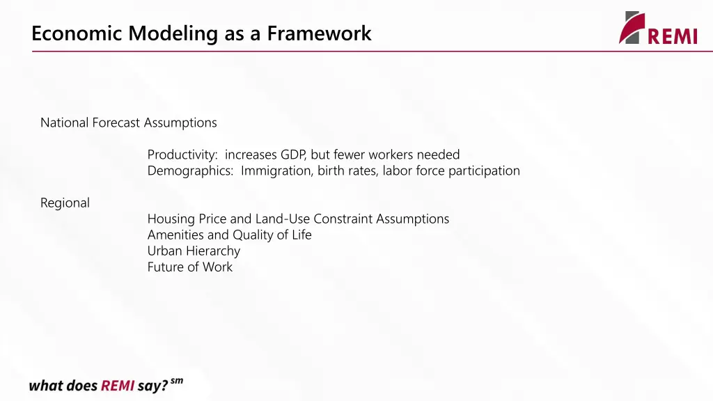 economic modeling as a framework