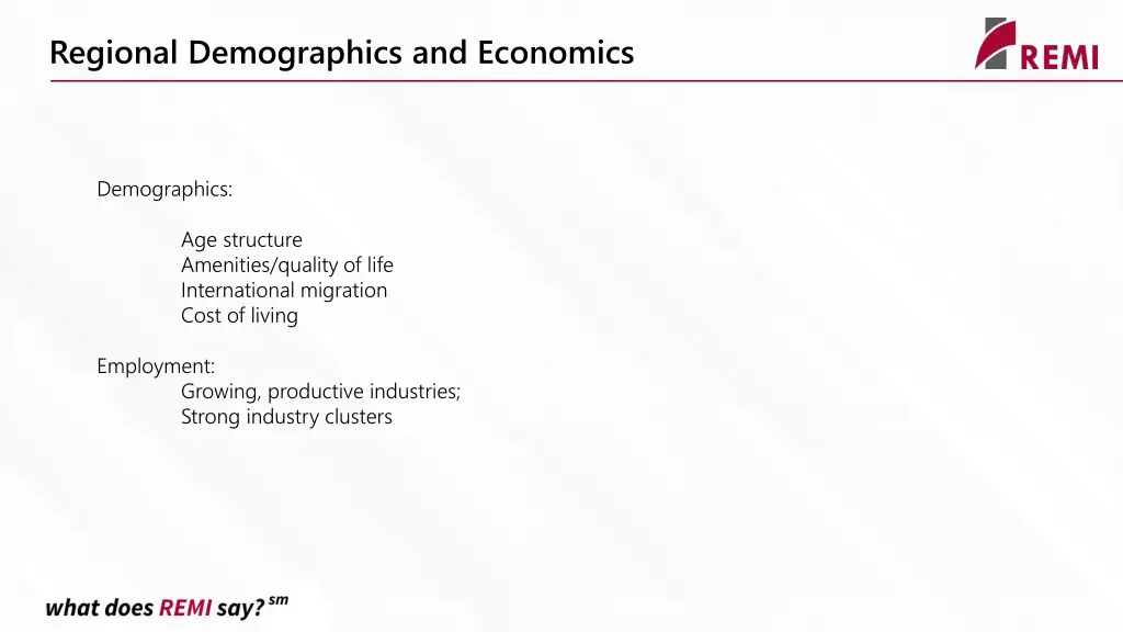 regional demographics and economics