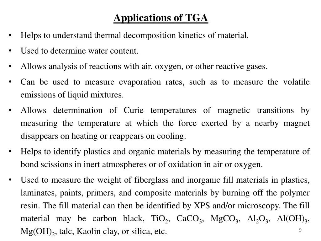 applications of tga