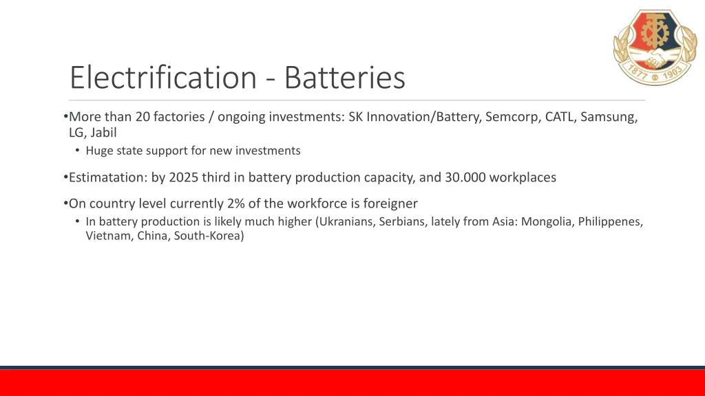 electrification batteries 1