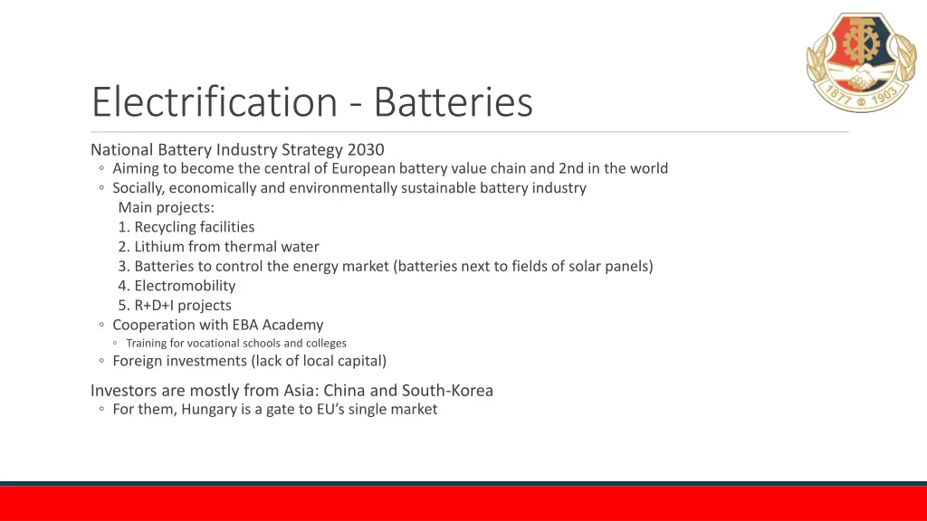 electrification batteries