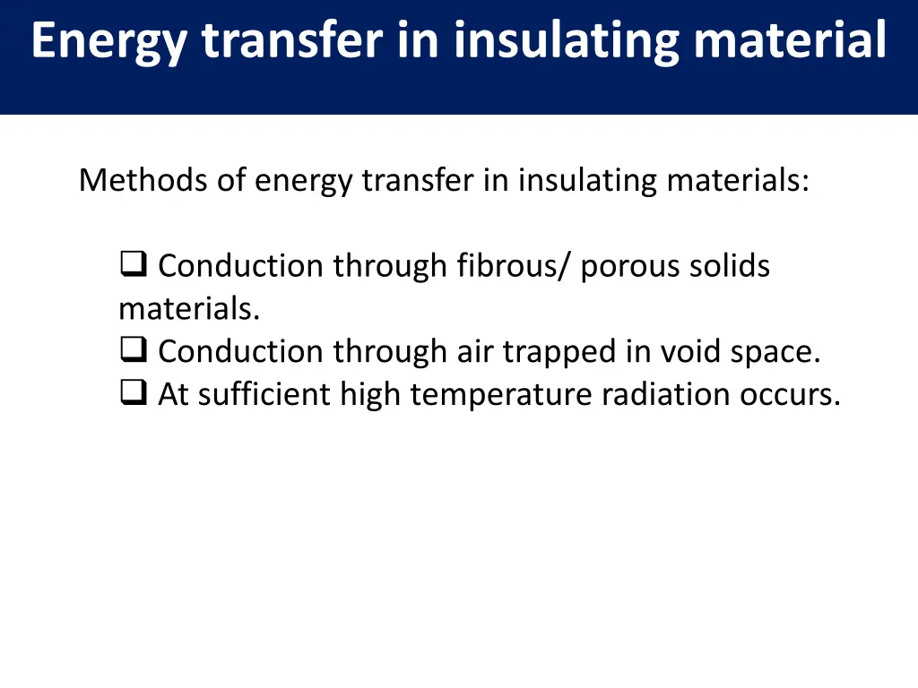 energy transfer in insulating material