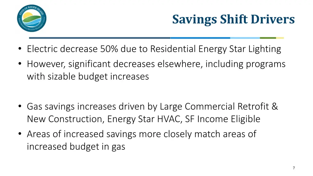 savings shift drivers