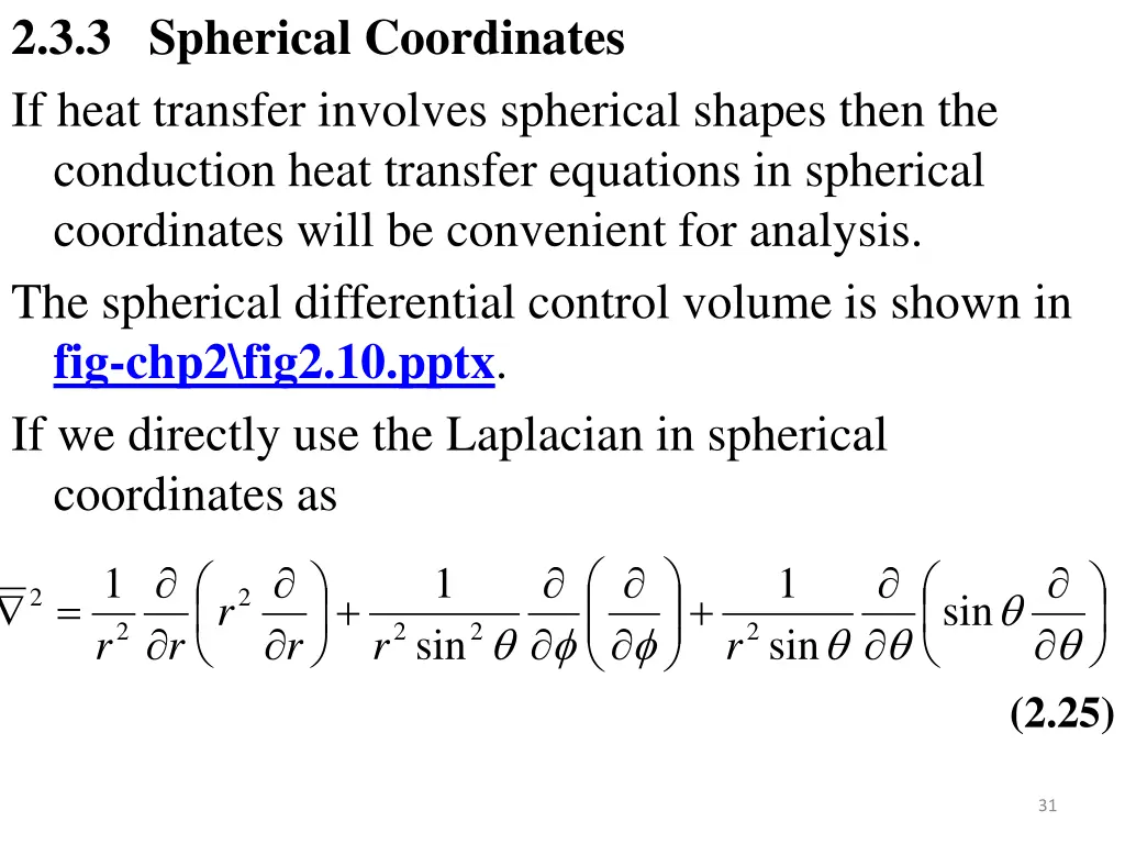 2 3 3 spherical coordinates if heat transfer