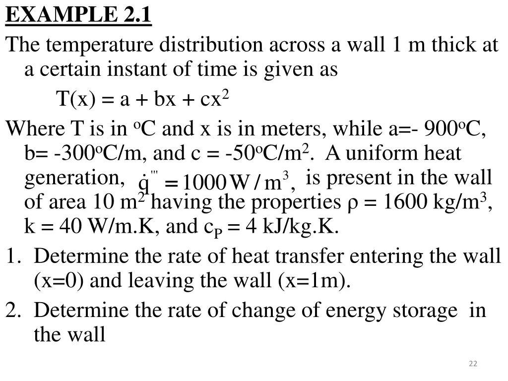 example 2 1 the temperature distribution across