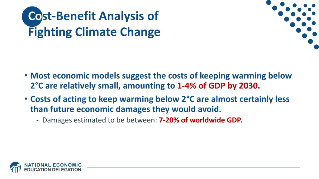cost benefit analysis of fighting climate change