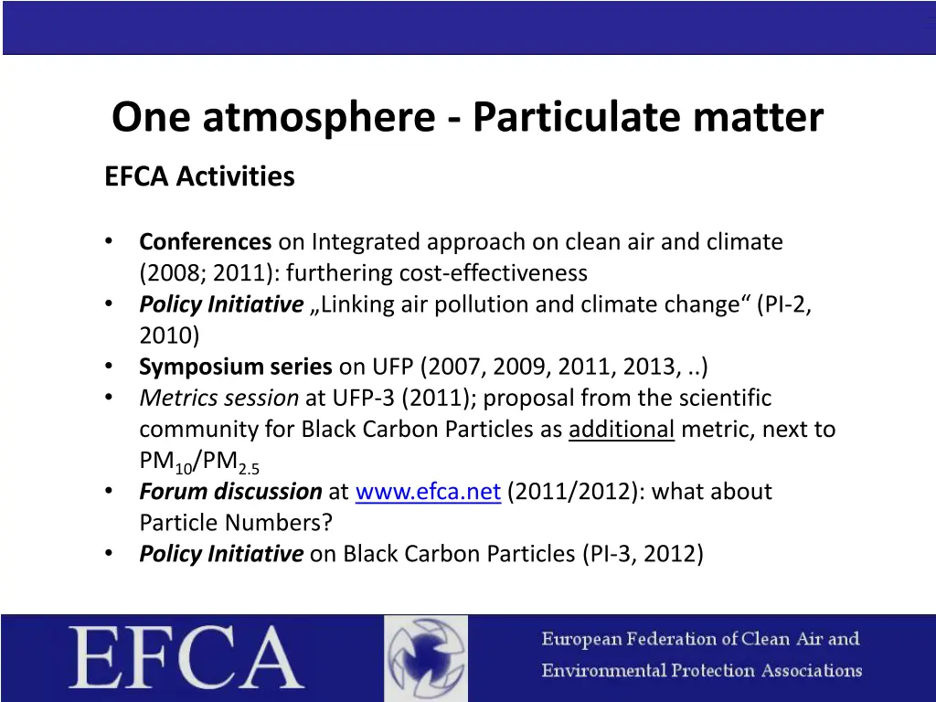 one atmosphere particulate matter
