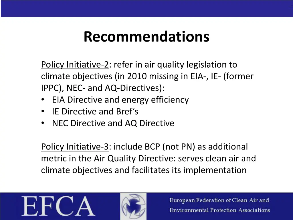 recommendations