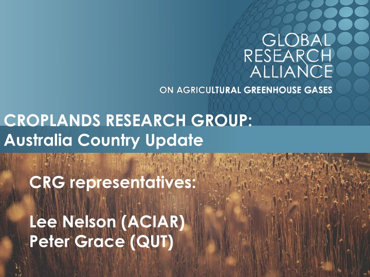 croplands research group australia country update