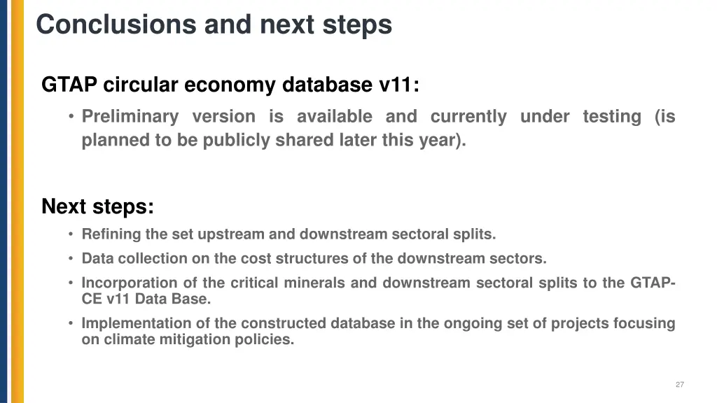 conclusions and next steps