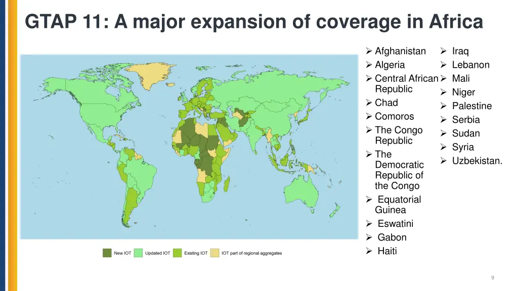 gtap 11 a major expansion of coverage in africa