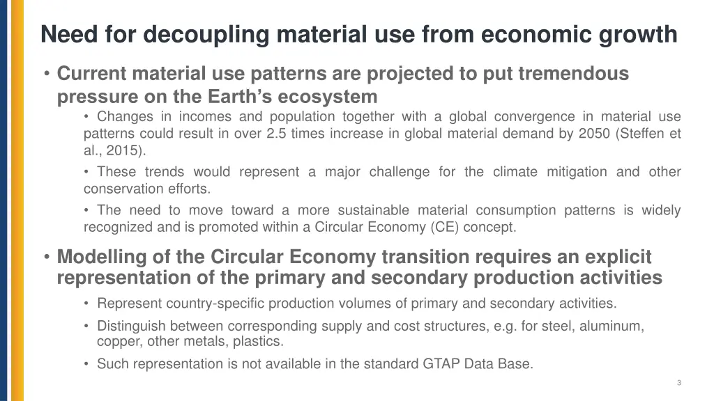need for decoupling material use from economic