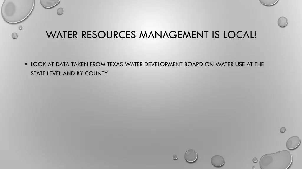 water resources management is local