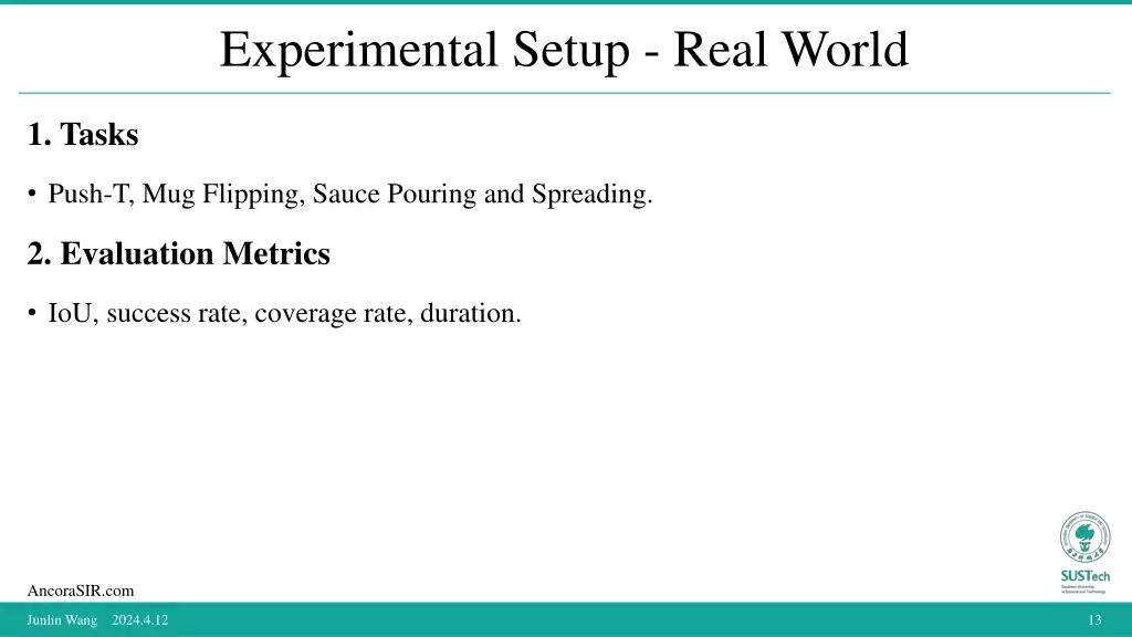 experimental setup real world