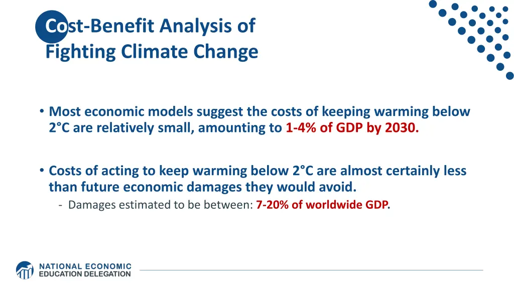 cost benefit analysis of fighting climate change