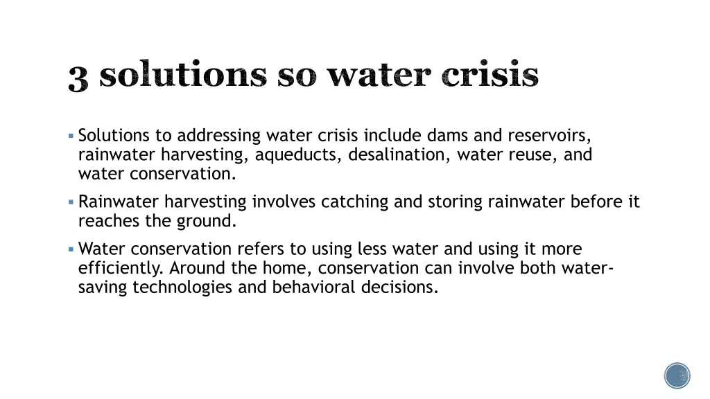 3 solutions so water crisis