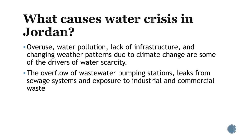 what causes water crisis in jordan