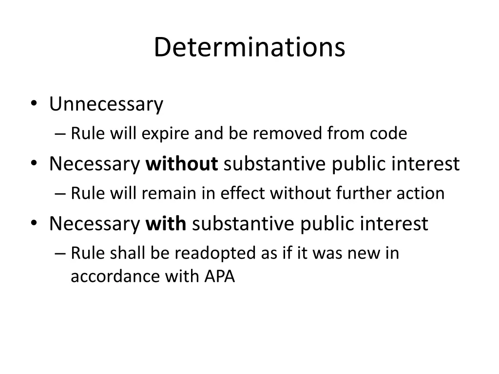 determinations