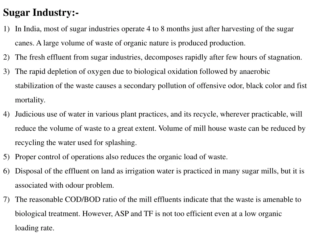 sugar industry