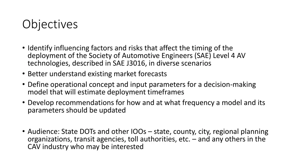 objectives