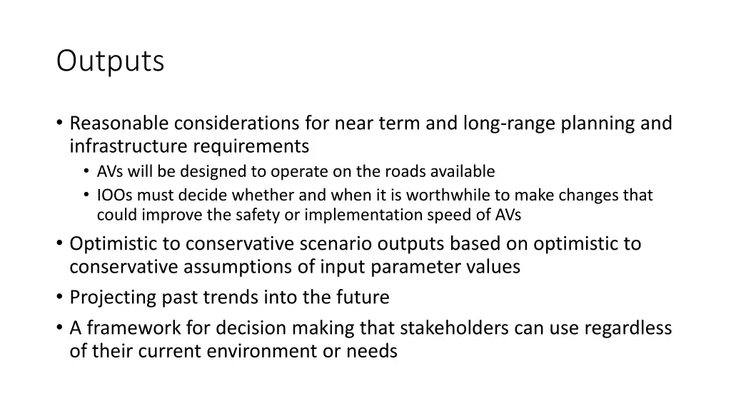 outputs