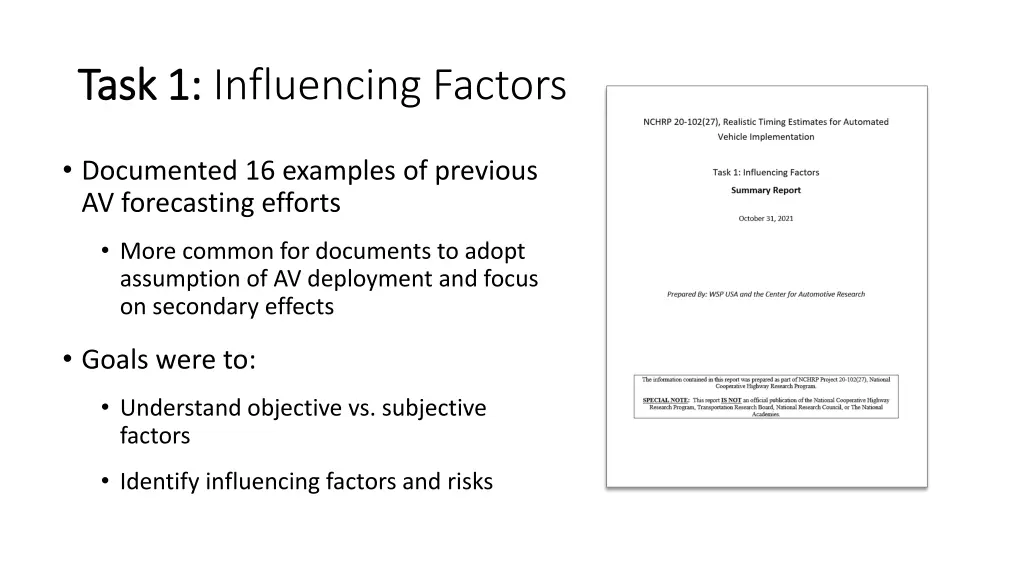 task 1 task 1 influencing factors